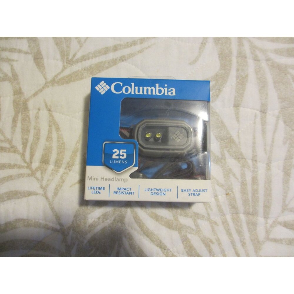 Columbia Mini Headlamp Lightweight Design With Easy Adjust Strap & 25 Lumens